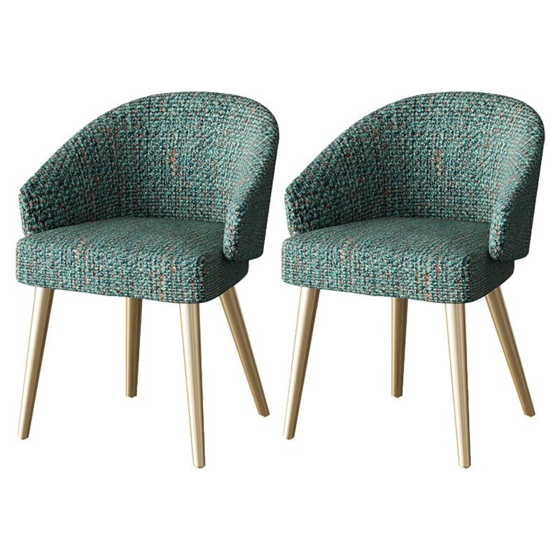 Scandinavian Indoor Arm Chair Upholstered Parsons Back Metal Dining Room Chair Green 2 Piece Set Brass Gold Clearhalo ' kitchen&dining_furn' 'Dining Chairs' 'Dining Tables & Seating' 'dining_chair' 'furn' 'furn_dining_chair' 'Furniture' 'furniture_dining_chair' 'Kitchen & Dining Furniture' 'kitchen' 3966957