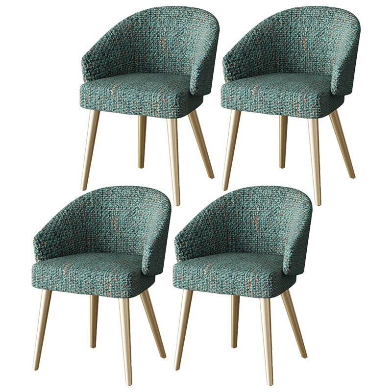 Scandinavian Indoor Arm Chair Upholstered Parsons Back Metal Dining Room Chair Green 4 Piece Set Brass Gold Clearhalo ' kitchen&dining_furn' 'Dining Chairs' 'Dining Tables & Seating' 'dining_chair' 'furn' 'furn_dining_chair' 'Furniture' 'furniture_dining_chair' 'Kitchen & Dining Furniture' 'kitchen' 3966958
