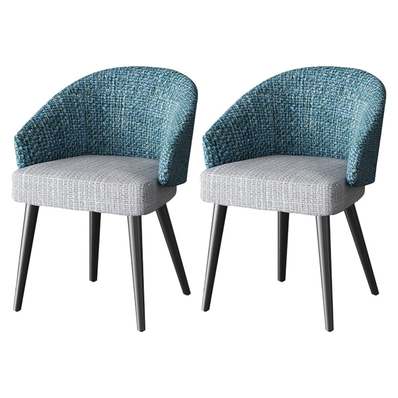 Scandinavian Indoor Arm Chair Upholstered Parsons Back Metal Dining Room Chair Blue-Gray 2 Piece Set Black Clearhalo ' kitchen&dining_furn' 'Dining Chairs' 'Dining Tables & Seating' 'dining_chair' 'furn' 'furn_dining_chair' 'Furniture' 'furniture_dining_chair' 'Kitchen & Dining Furniture' 'kitchen' 3966960
