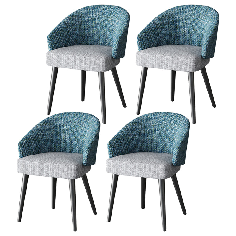 Scandinavian Indoor Arm Chair Upholstered Parsons Back Metal Dining Room Chair Blue-Gray 4 Piece Set Black Clearhalo ' kitchen&dining_furn' 'Dining Chairs' 'Dining Tables & Seating' 'dining_chair' 'furn' 'furn_dining_chair' 'Furniture' 'furniture_dining_chair' 'Kitchen & Dining Furniture' 'kitchen' 3966961