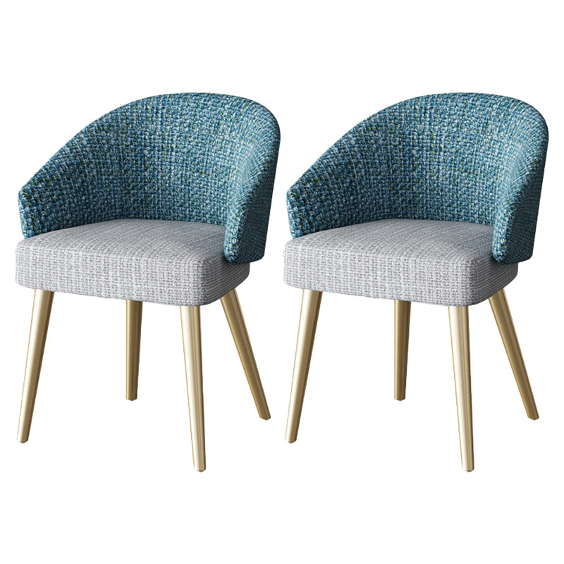 Scandinavian Indoor Arm Chair Upholstered Parsons Back Metal Dining Room Chair Blue-Gray 2 Piece Set Brass Gold Clearhalo ' kitchen&dining_furn' 'Dining Chairs' 'Dining Tables & Seating' 'dining_chair' 'furn' 'furn_dining_chair' 'Furniture' 'furniture_dining_chair' 'Kitchen & Dining Furniture' 'kitchen' 3966963