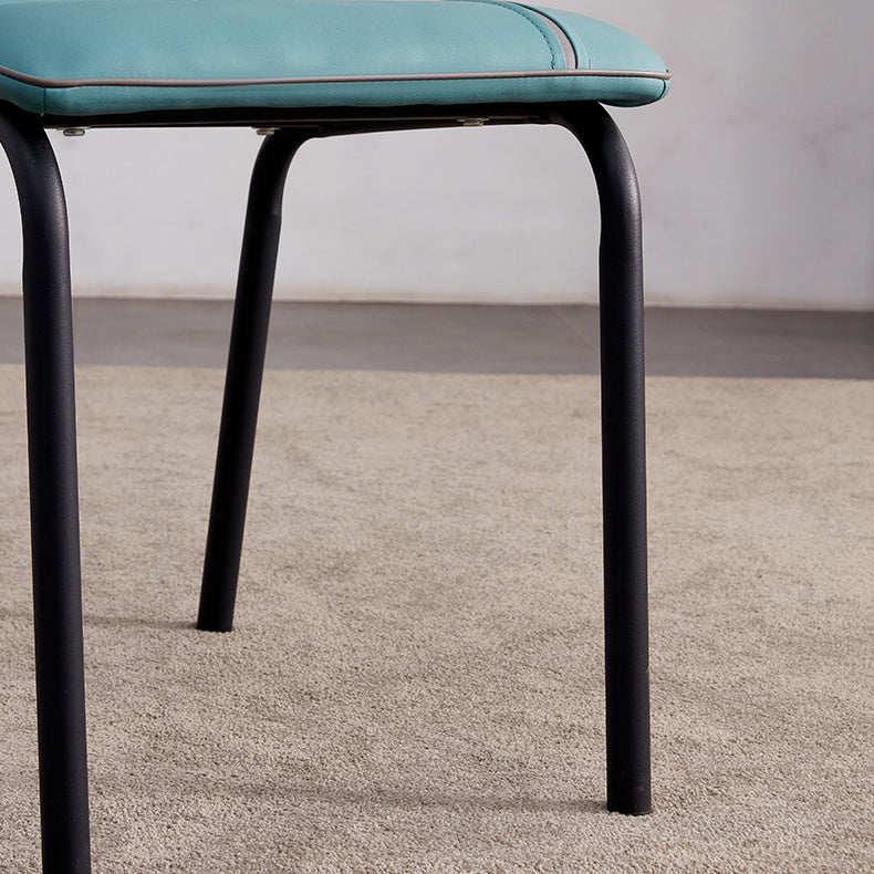 Contemporary Metal Dining Side Chair Dining Room Solid Back Armless Chair Clearhalo ' kitchen&dining_furn' 'Dining Chairs' 'Dining Tables & Seating' 'dining_chair' 'furn' 'furn_dining_chair' 'Furniture' 'furniture_dining_chair' 'Kitchen & Dining Furniture' 'kitchen' 3966980