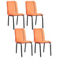 Contemporary Metal Dining Side Chair Dining Room Solid Back Armless Chair Orange 4 Piece Set Clearhalo ' kitchen&dining_furn' 'Dining Chairs' 'Dining Tables & Seating' 'dining_chair' 'furn' 'furn_dining_chair' 'Furniture' 'furniture_dining_chair' 'Kitchen & Dining Furniture' 'kitchen' 3966983