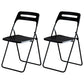 Modern Indoor-Outdoor Metal Side Chair Folding Armless Dining Side Chair Black 2 Piece Set Clearhalo ' kitchen&dining_furn' 'Dining Chairs' 'Dining Tables & Seating' 'dining_chair' 'furn' 'furn_dining_chair' 'Furniture' 'furniture_dining_chair' 'Kitchen & Dining Furniture' 'kitchen' 3966998