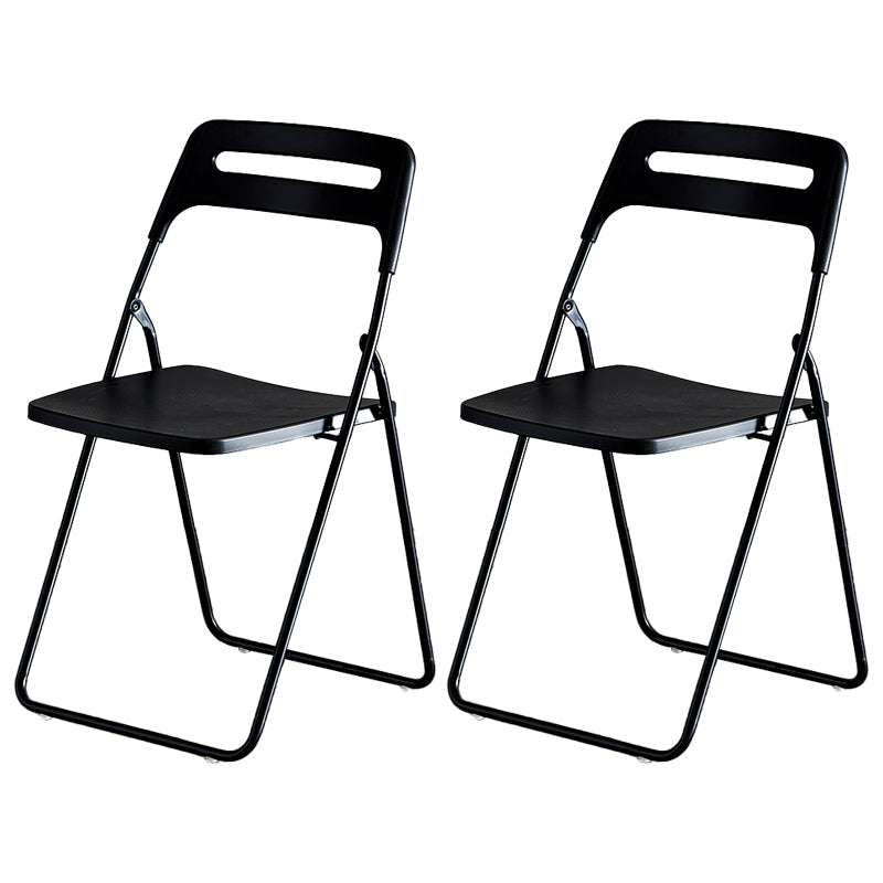 Modern Indoor-Outdoor Metal Side Chair Folding Armless Dining Side Chair Black 2 Piece Set Clearhalo ' kitchen&dining_furn' 'Dining Chairs' 'Dining Tables & Seating' 'dining_chair' 'furn' 'furn_dining_chair' 'Furniture' 'furniture_dining_chair' 'Kitchen & Dining Furniture' 'kitchen' 3966998