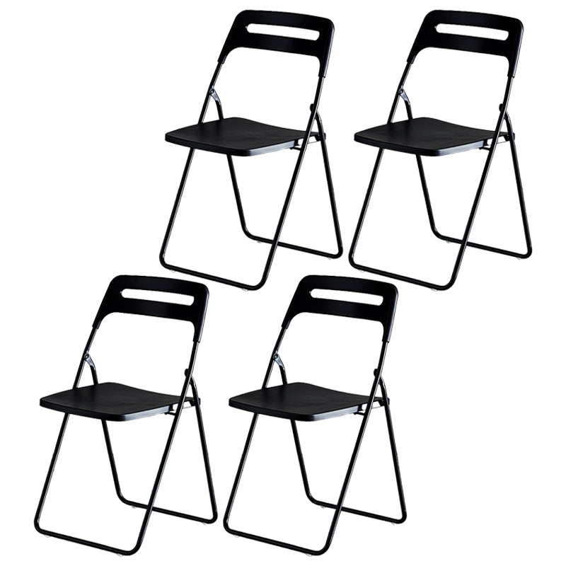 Modern Indoor-Outdoor Metal Side Chair Folding Armless Dining Side Chair Black 4 Piece Set Clearhalo ' kitchen&dining_furn' 'Dining Chairs' 'Dining Tables & Seating' 'dining_chair' 'furn' 'furn_dining_chair' 'Furniture' 'furniture_dining_chair' 'Kitchen & Dining Furniture' 'kitchen' 3966999