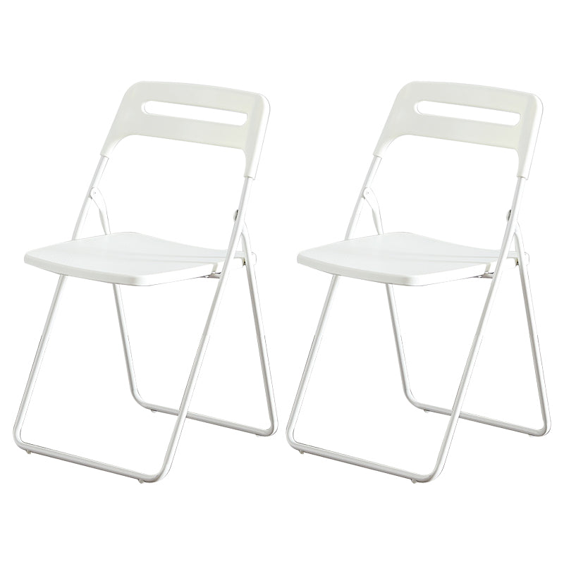 Modern Indoor-Outdoor Metal Side Chair Folding Armless Dining Side Chair White 2 Piece Set Clearhalo ' kitchen&dining_furn' 'Dining Chairs' 'Dining Tables & Seating' 'dining_chair' 'furn' 'furn_dining_chair' 'Furniture' 'furniture_dining_chair' 'Kitchen & Dining Furniture' 'kitchen' 3967003