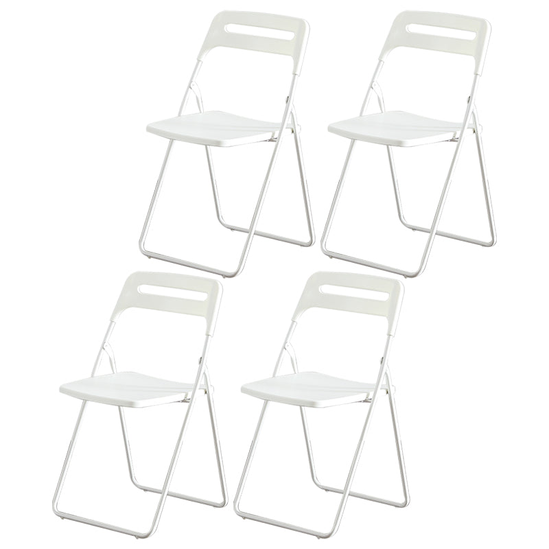 Modern Indoor-Outdoor Metal Side Chair Folding Armless Dining Side Chair White 4 Piece Set Clearhalo ' kitchen&dining_furn' 'Dining Chairs' 'Dining Tables & Seating' 'dining_chair' 'furn' 'furn_dining_chair' 'Furniture' 'furniture_dining_chair' 'Kitchen & Dining Furniture' 'kitchen' 3967005