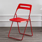 Modern Indoor-Outdoor Metal Side Chair Folding Armless Dining Side Chair Red 1 Piece Clearhalo ' kitchen&dining_furn' 'Dining Chairs' 'Dining Tables & Seating' 'dining_chair' 'furn' 'furn_dining_chair' 'Furniture' 'furniture_dining_chair' 'Kitchen & Dining Furniture' 'kitchen' 3967008