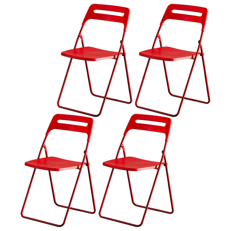 Modern Indoor-Outdoor Metal Side Chair Folding Armless Dining Side Chair Red 4 Piece Set Clearhalo ' kitchen&dining_furn' 'Dining Chairs' 'Dining Tables & Seating' 'dining_chair' 'furn' 'furn_dining_chair' 'Furniture' 'furniture_dining_chair' 'Kitchen & Dining Furniture' 'kitchen' 3967011