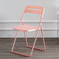 Modern Indoor-Outdoor Metal Side Chair Folding Armless Dining Side Chair Pink 1 Piece Clearhalo ' kitchen&dining_furn' 'Dining Chairs' 'Dining Tables & Seating' 'dining_chair' 'furn' 'furn_dining_chair' 'Furniture' 'furniture_dining_chair' 'Kitchen & Dining Furniture' 'kitchen' 3967013