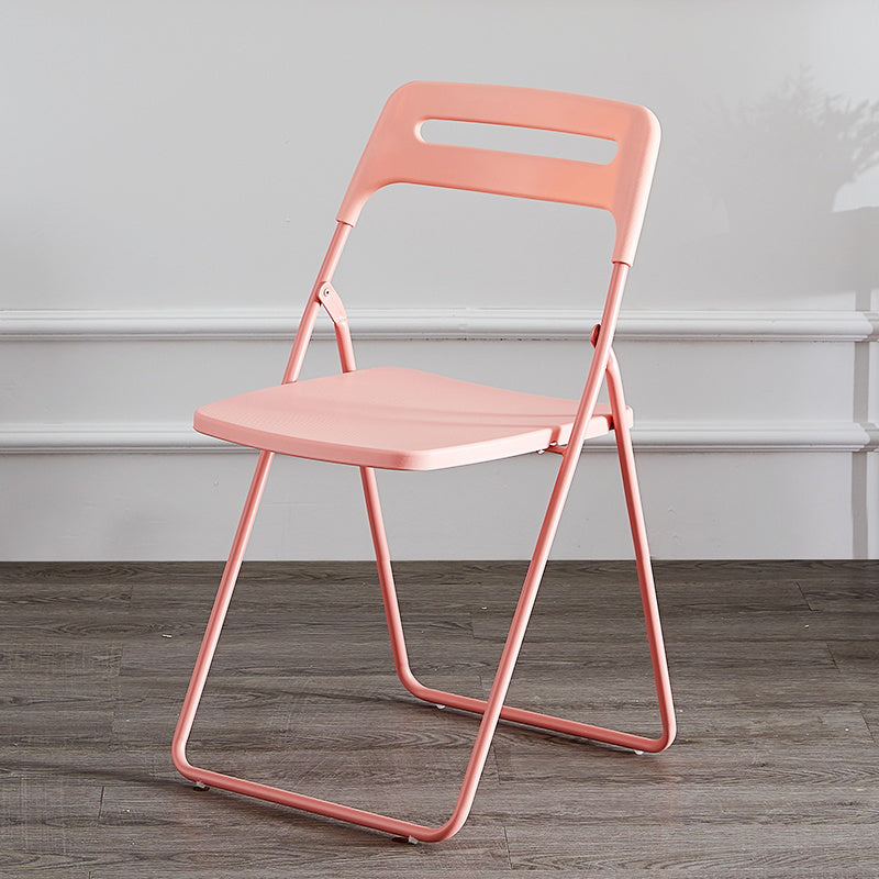 Modern Indoor-Outdoor Metal Side Chair Folding Armless Dining Side Chair Pink 1 Piece Clearhalo ' kitchen&dining_furn' 'Dining Chairs' 'Dining Tables & Seating' 'dining_chair' 'furn' 'furn_dining_chair' 'Furniture' 'furniture_dining_chair' 'Kitchen & Dining Furniture' 'kitchen' 3967013