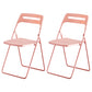 Modern Indoor-Outdoor Metal Side Chair Folding Armless Dining Side Chair Pink 2 Piece Set Clearhalo ' kitchen&dining_furn' 'Dining Chairs' 'Dining Tables & Seating' 'dining_chair' 'furn' 'furn_dining_chair' 'Furniture' 'furniture_dining_chair' 'Kitchen & Dining Furniture' 'kitchen' 3967015