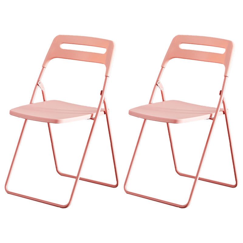 Modern Indoor-Outdoor Metal Side Chair Folding Armless Dining Side Chair Pink 2 Piece Set Clearhalo ' kitchen&dining_furn' 'Dining Chairs' 'Dining Tables & Seating' 'dining_chair' 'furn' 'furn_dining_chair' 'Furniture' 'furniture_dining_chair' 'Kitchen & Dining Furniture' 'kitchen' 3967015