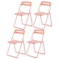 Modern Indoor-Outdoor Metal Side Chair Folding Armless Dining Side Chair Pink 4 Piece Set Clearhalo ' kitchen&dining_furn' 'Dining Chairs' 'Dining Tables & Seating' 'dining_chair' 'furn' 'furn_dining_chair' 'Furniture' 'furniture_dining_chair' 'Kitchen & Dining Furniture' 'kitchen' 3967018
