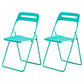 Modern Indoor-Outdoor Metal Side Chair Folding Armless Dining Side Chair Lake Blue 2 Piece Set Clearhalo ' kitchen&dining_furn' 'Dining Chairs' 'Dining Tables & Seating' 'dining_chair' 'furn' 'furn_dining_chair' 'Furniture' 'furniture_dining_chair' 'Kitchen & Dining Furniture' 'kitchen' 3967024