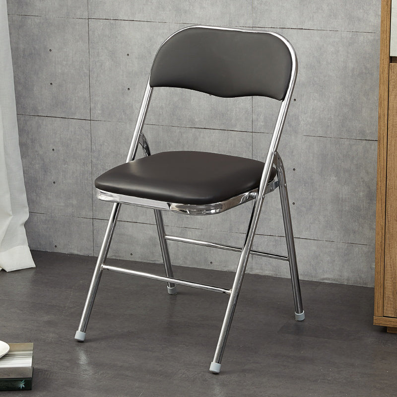 Modern Indoor-Outdoor Chair Metal Armless Open Back Dining Side Chair Gloss Black 1 Piece Clearhalo ' kitchen&dining_furn' 'Dining Chairs' 'Dining Tables & Seating' 'dining_chair' 'furn' 'furn_dining_chair' 'Furniture' 'furniture_dining_chair' 'Kitchen & Dining Furniture' 'kitchen' 3967030