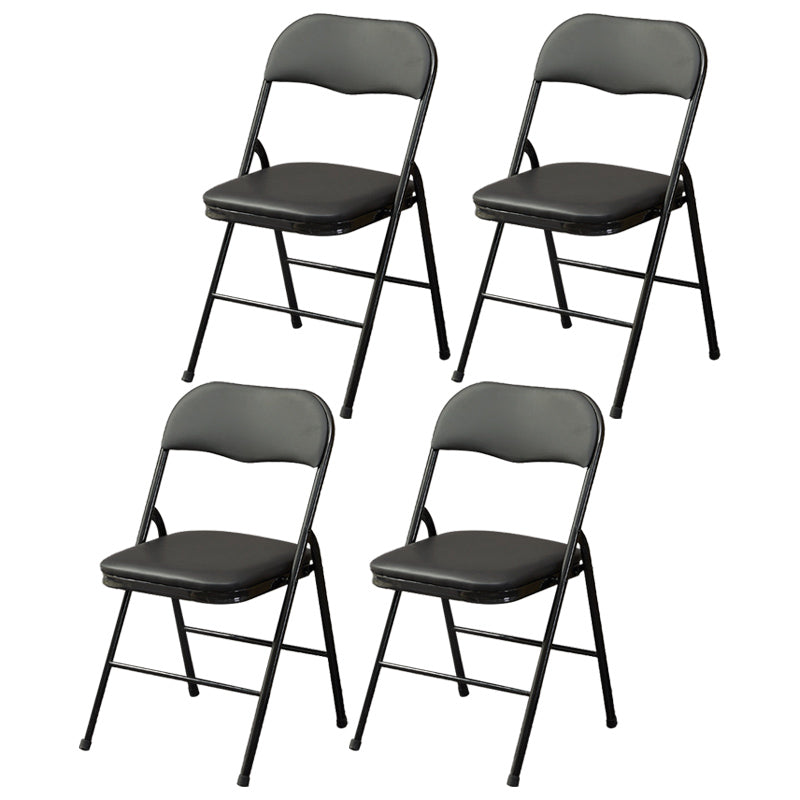 Modern Indoor-Outdoor Chair Metal Armless Open Back Dining Side Chair Black 4 Piece Set Clearhalo ' kitchen&dining_furn' 'Dining Chairs' 'Dining Tables & Seating' 'dining_chair' 'furn' 'furn_dining_chair' 'Furniture' 'furniture_dining_chair' 'Kitchen & Dining Furniture' 'kitchen' 3967034