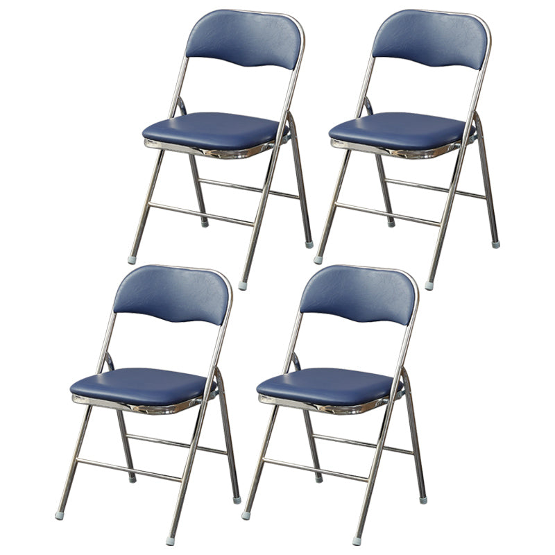 Modern Indoor-Outdoor Chair Metal Armless Open Back Dining Side Chair Blue 4 Piece Set Clearhalo ' kitchen&dining_furn' 'Dining Chairs' 'Dining Tables & Seating' 'dining_chair' 'furn' 'furn_dining_chair' 'Furniture' 'furniture_dining_chair' 'Kitchen & Dining Furniture' 'kitchen' 3967052