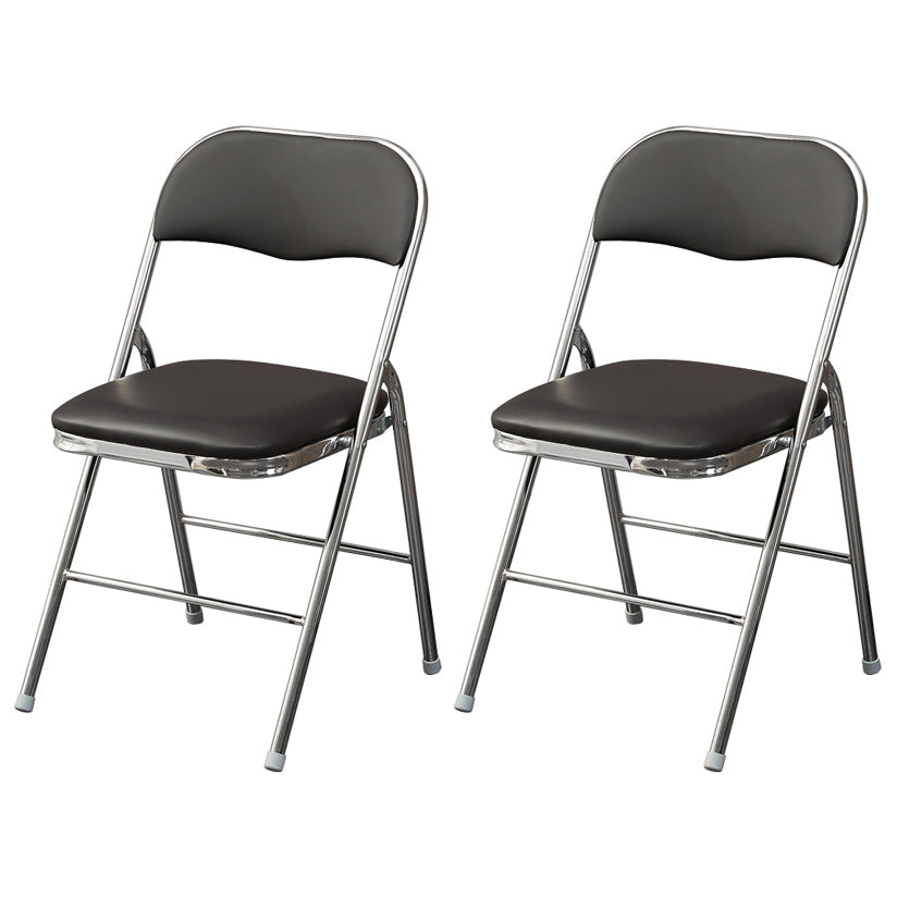 Modern Indoor-Outdoor Chair Metal Armless Open Back Dining Side Chair Gloss Black 2 Piece Set Clearhalo ' kitchen&dining_furn' 'Dining Chairs' 'Dining Tables & Seating' 'dining_chair' 'furn' 'furn_dining_chair' 'Furniture' 'furniture_dining_chair' 'Kitchen & Dining Furniture' 'kitchen' 3967053