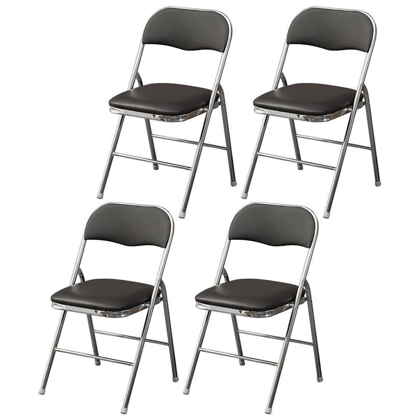 Modern Indoor-Outdoor Chair Metal Armless Open Back Dining Side Chair Gloss Black 4 Piece Set Clearhalo ' kitchen&dining_furn' 'Dining Chairs' 'Dining Tables & Seating' 'dining_chair' 'furn' 'furn_dining_chair' 'Furniture' 'furniture_dining_chair' 'Kitchen & Dining Furniture' 'kitchen' 3967054