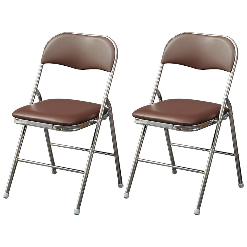 Modern Indoor-Outdoor Chair Metal Armless Open Back Dining Side Chair Light Brown 2 Piece Set Clearhalo ' kitchen&dining_furn' 'Dining Chairs' 'Dining Tables & Seating' 'dining_chair' 'furn' 'furn_dining_chair' 'Furniture' 'furniture_dining_chair' 'Kitchen & Dining Furniture' 'kitchen' 3967056