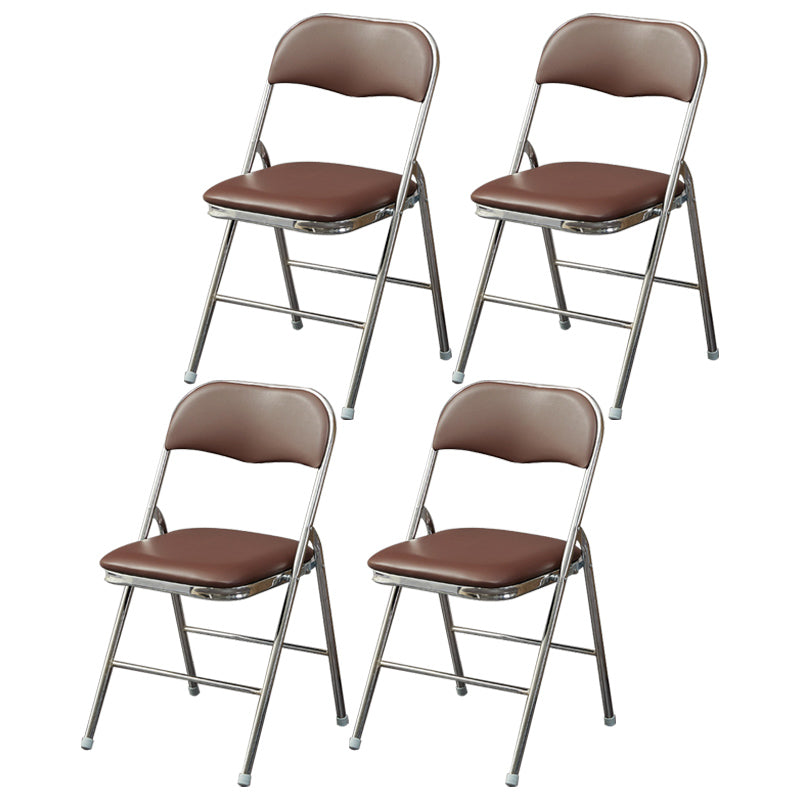 Modern Indoor-Outdoor Chair Metal Armless Open Back Dining Side Chair Light Brown 4 Piece Set Clearhalo ' kitchen&dining_furn' 'Dining Chairs' 'Dining Tables & Seating' 'dining_chair' 'furn' 'furn_dining_chair' 'Furniture' 'furniture_dining_chair' 'Kitchen & Dining Furniture' 'kitchen' 3967057