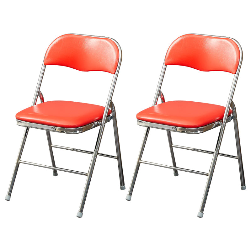 Modern Indoor-Outdoor Chair Metal Armless Open Back Dining Side Chair Rust Red 2 Piece Set Clearhalo ' kitchen&dining_furn' 'Dining Chairs' 'Dining Tables & Seating' 'dining_chair' 'furn' 'furn_dining_chair' 'Furniture' 'furniture_dining_chair' 'Kitchen & Dining Furniture' 'kitchen' 3967059