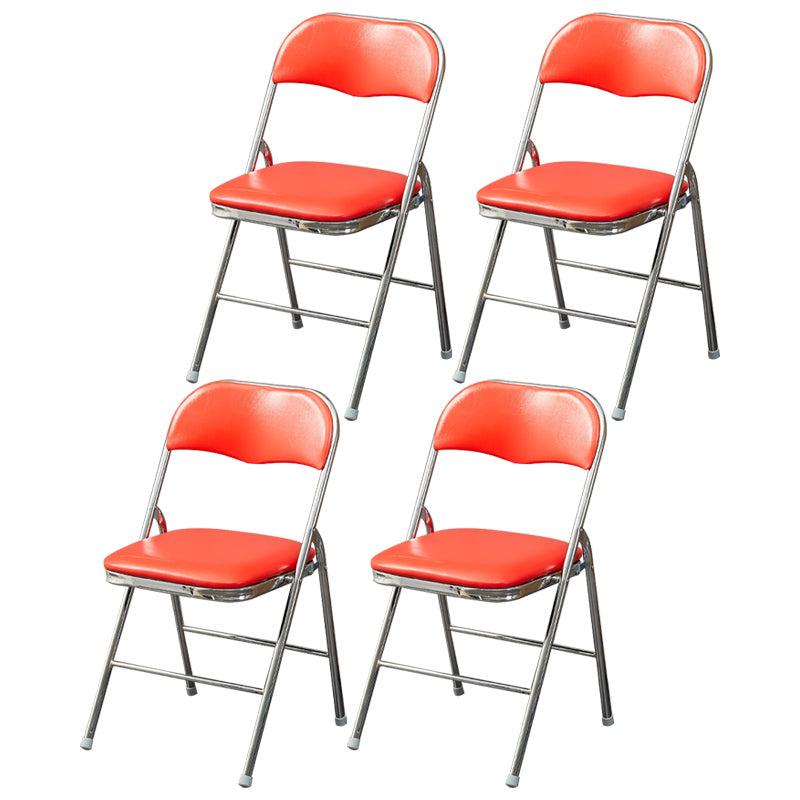 Modern Indoor-Outdoor Chair Metal Armless Open Back Dining Side Chair Rust Red 4 Piece Set Clearhalo ' kitchen&dining_furn' 'Dining Chairs' 'Dining Tables & Seating' 'dining_chair' 'furn' 'furn_dining_chair' 'Furniture' 'furniture_dining_chair' 'Kitchen & Dining Furniture' 'kitchen' 3967060