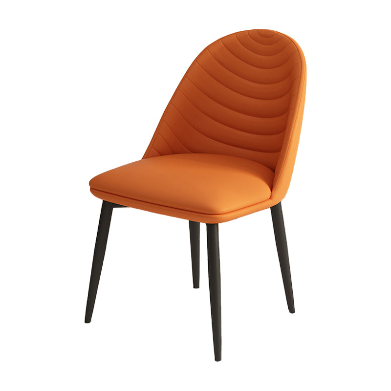 Contemporary Metal Dining Chairs Upholstered Armless Dining Leather Chairs for Home Use Clearhalo ' kitchen&dining_furn' 'Dining Chairs' 'Dining Tables & Seating' 'dining_chair' 'furn' 'furn_dining_chair' 'Furniture' 'furniture_dining_chair' 'Kitchen & Dining Furniture' 'kitchen' 3967071