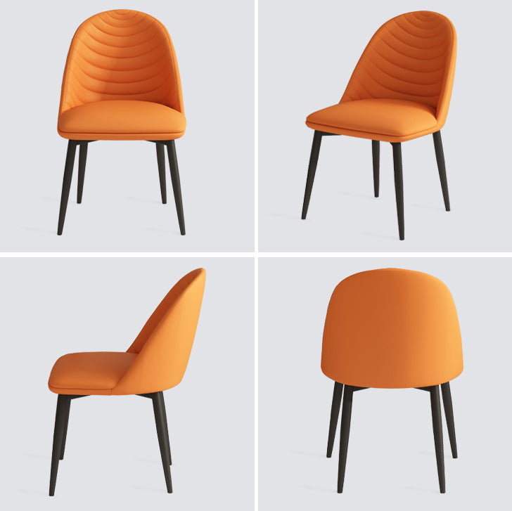 Contemporary Metal Dining Chairs Upholstered Armless Dining Leather Chairs for Home Use Clearhalo ' kitchen&dining_furn' 'Dining Chairs' 'Dining Tables & Seating' 'dining_chair' 'furn' 'furn_dining_chair' 'Furniture' 'furniture_dining_chair' 'Kitchen & Dining Furniture' 'kitchen' 3967078