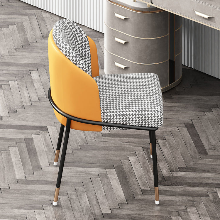 Glam Metal Dining Armless Chairs Upholstered Dining Room Chairs for Restaurant Clearhalo ' kitchen&dining_furn' 'Dining Chairs' 'Dining Tables & Seating' 'dining_chair' 'furn' 'furn_dining_chair' 'Furniture' 'furniture_dining_chair' 'Kitchen & Dining Furniture' 'kitchen' 3967089