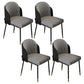 Glam Metal Dining Armless Chairs Upholstered Dining Room Chairs for Restaurant Black 4 Piece Set Clearhalo ' kitchen&dining_furn' 'Dining Chairs' 'Dining Tables & Seating' 'dining_chair' 'furn' 'furn_dining_chair' 'Furniture' 'furniture_dining_chair' 'Kitchen & Dining Furniture' 'kitchen' 3967090