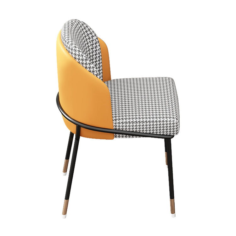 Glam Metal Dining Armless Chairs Upholstered Dining Room Chairs for Restaurant Clearhalo ' kitchen&dining_furn' 'Dining Chairs' 'Dining Tables & Seating' 'dining_chair' 'furn' 'furn_dining_chair' 'Furniture' 'furniture_dining_chair' 'Kitchen & Dining Furniture' 'kitchen' 3967094