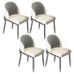 Glam Metal Dining Armless Chairs Upholstered Dining Room Chairs for Restaurant White 4 Piece Set Clearhalo ' kitchen&dining_furn' 'Dining Chairs' 'Dining Tables & Seating' 'dining_chair' 'furn' 'furn_dining_chair' 'Furniture' 'furniture_dining_chair' 'Kitchen & Dining Furniture' 'kitchen' 3967106