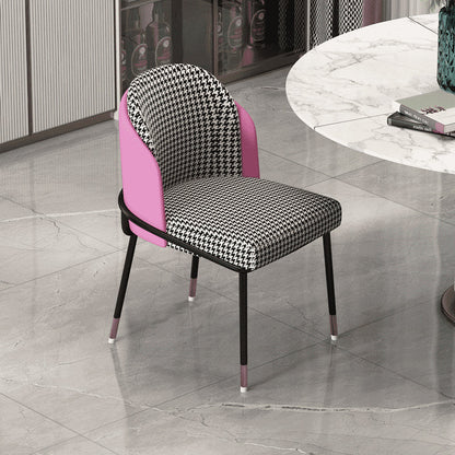 Glam Metal Dining Armless Chairs Upholstered Dining Room Chairs for Restaurant Pink 1 Piece Clearhalo ' kitchen&dining_furn' 'Dining Chairs' 'Dining Tables & Seating' 'dining_chair' 'furn' 'furn_dining_chair' 'Furniture' 'furniture_dining_chair' 'Kitchen & Dining Furniture' 'kitchen' 3967110