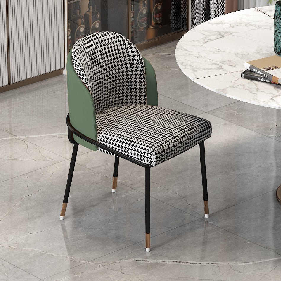 Glam Metal Dining Armless Chairs Upholstered Dining Room Chairs for Restaurant Green 1 Piece Clearhalo ' kitchen&dining_furn' 'Dining Chairs' 'Dining Tables & Seating' 'dining_chair' 'furn' 'furn_dining_chair' 'Furniture' 'furniture_dining_chair' 'Kitchen & Dining Furniture' 'kitchen' 3967116