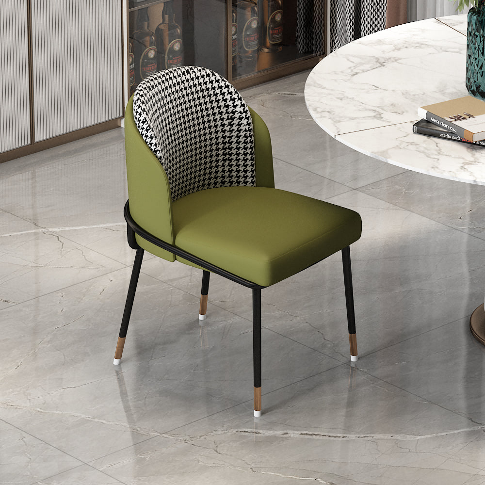 Glam Metal Dining Armless Chairs Upholstered Dining Room Chairs for Restaurant Olive Green 1 Piece Clearhalo ' kitchen&dining_furn' 'Dining Chairs' 'Dining Tables & Seating' 'dining_chair' 'furn' 'furn_dining_chair' 'Furniture' 'furniture_dining_chair' 'Kitchen & Dining Furniture' 'kitchen' 3967122