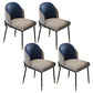 Glam Metal Dining Armless Chairs Upholstered Dining Room Chairs for Restaurant Gray-Blue 4 Piece Set Clearhalo ' kitchen&dining_furn' 'Dining Chairs' 'Dining Tables & Seating' 'dining_chair' 'furn' 'furn_dining_chair' 'Furniture' 'furniture_dining_chair' 'Kitchen & Dining Furniture' 'kitchen' 3967127