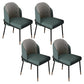 Glam Metal Dining Armless Chairs Upholstered Dining Room Chairs for Restaurant Blackish Green 4 Piece Set Clearhalo ' kitchen&dining_furn' 'Dining Chairs' 'Dining Tables & Seating' 'dining_chair' 'furn' 'furn_dining_chair' 'Furniture' 'furniture_dining_chair' 'Kitchen & Dining Furniture' 'kitchen' 3967136
