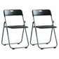 Modern Indoor-Outdoor Metal Chair Armless Open Back Folding Dining Side Chair Black 2 Piece Set Clearhalo ' kitchen&dining_furn' 'Dining Chairs' 'Dining Tables & Seating' 'dining_chair' 'furn' 'furn_dining_chair' 'Furniture' 'furniture_dining_chair' 'Kitchen & Dining Furniture' 'kitchen' 3967147