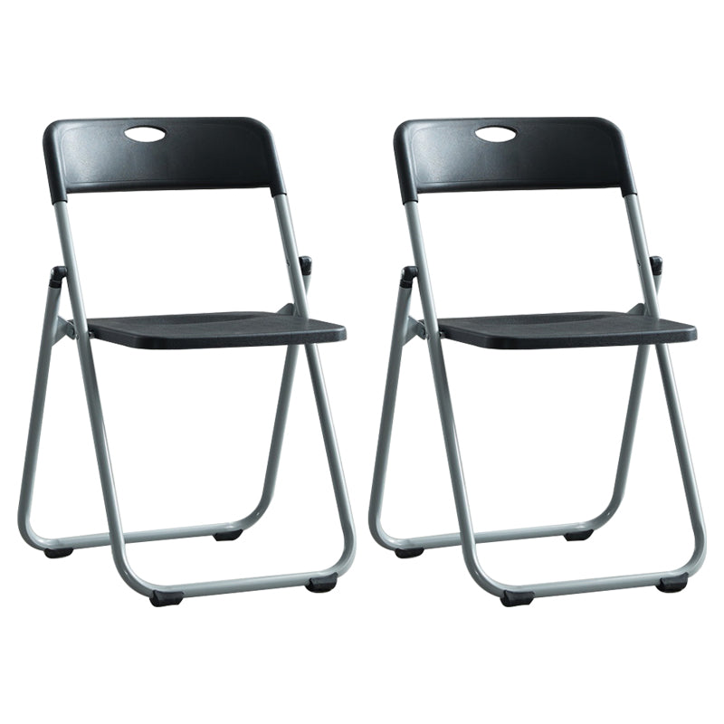 Modern Indoor-Outdoor Metal Chair Armless Open Back Folding Dining Side Chair Black 2 Piece Set Clearhalo ' kitchen&dining_furn' 'Dining Chairs' 'Dining Tables & Seating' 'dining_chair' 'furn' 'furn_dining_chair' 'Furniture' 'furniture_dining_chair' 'Kitchen & Dining Furniture' 'kitchen' 3967147