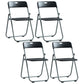 Modern Indoor-Outdoor Metal Chair Armless Open Back Folding Dining Side Chair Black 4 Piece Set Clearhalo ' kitchen&dining_furn' 'Dining Chairs' 'Dining Tables & Seating' 'dining_chair' 'furn' 'furn_dining_chair' 'Furniture' 'furniture_dining_chair' 'Kitchen & Dining Furniture' 'kitchen' 3967148