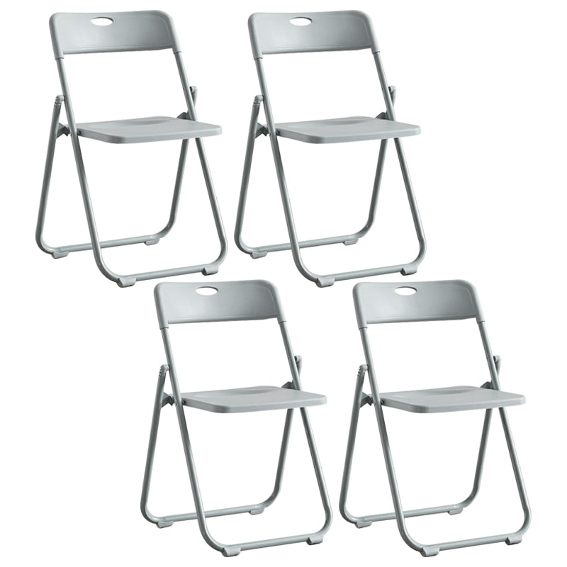 Modern Indoor-Outdoor Metal Chair Armless Open Back Folding Dining Side Chair Grey 4 Piece Set Clearhalo ' kitchen&dining_furn' 'Dining Chairs' 'Dining Tables & Seating' 'dining_chair' 'furn' 'furn_dining_chair' 'Furniture' 'furniture_dining_chair' 'Kitchen & Dining Furniture' 'kitchen' 3967154