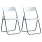 Modern Indoor-Outdoor Metal Chair Armless Open Back Folding Dining Side Chair White 2 Piece Set Clearhalo ' kitchen&dining_furn' 'Dining Chairs' 'Dining Tables & Seating' 'dining_chair' 'furn' 'furn_dining_chair' 'Furniture' 'furniture_dining_chair' 'Kitchen & Dining Furniture' 'kitchen' 3967158