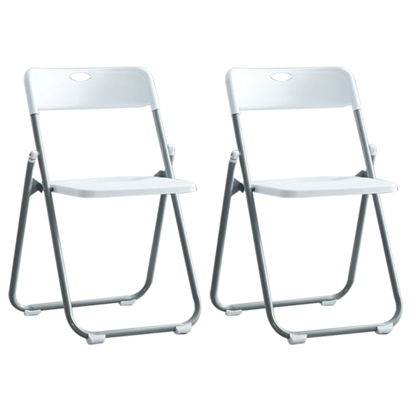 Modern Indoor-Outdoor Metal Chair Armless Open Back Folding Dining Side Chair White 2 Piece Set Clearhalo ' kitchen&dining_furn' 'Dining Chairs' 'Dining Tables & Seating' 'dining_chair' 'furn' 'furn_dining_chair' 'Furniture' 'furniture_dining_chair' 'Kitchen & Dining Furniture' 'kitchen' 3967158