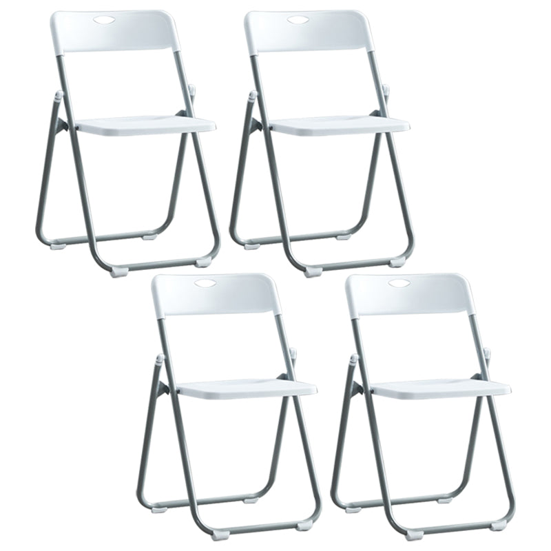 Modern Indoor-Outdoor Metal Chair Armless Open Back Folding Dining Side Chair White 4 Piece Set Clearhalo ' kitchen&dining_furn' 'Dining Chairs' 'Dining Tables & Seating' 'dining_chair' 'furn' 'furn_dining_chair' 'Furniture' 'furniture_dining_chair' 'Kitchen & Dining Furniture' 'kitchen' 3967160
