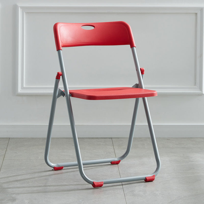 Modern Indoor-Outdoor Metal Chair Armless Open Back Folding Dining Side Chair Red 1 Piece Clearhalo ' kitchen&dining_furn' 'Dining Chairs' 'Dining Tables & Seating' 'dining_chair' 'furn' 'furn_dining_chair' 'Furniture' 'furniture_dining_chair' 'Kitchen & Dining Furniture' 'kitchen' 3967162