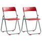 Modern Indoor-Outdoor Metal Chair Armless Open Back Folding Dining Side Chair Red 2 Piece Set Clearhalo ' kitchen&dining_furn' 'Dining Chairs' 'Dining Tables & Seating' 'dining_chair' 'furn' 'furn_dining_chair' 'Furniture' 'furniture_dining_chair' 'Kitchen & Dining Furniture' 'kitchen' 3967164