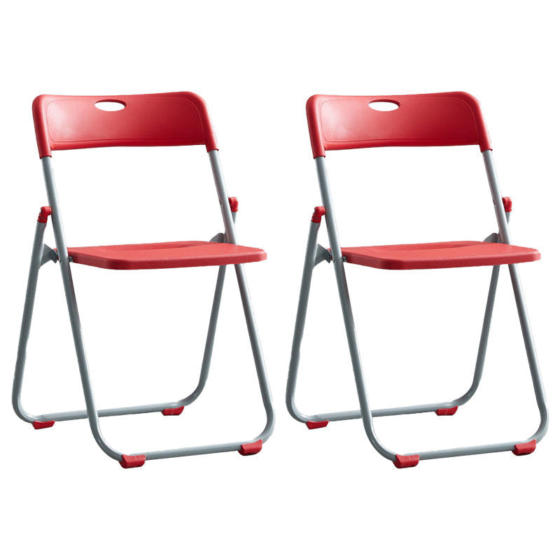 Modern Indoor-Outdoor Metal Chair Armless Open Back Folding Dining Side Chair Red 2 Piece Set Clearhalo ' kitchen&dining_furn' 'Dining Chairs' 'Dining Tables & Seating' 'dining_chair' 'furn' 'furn_dining_chair' 'Furniture' 'furniture_dining_chair' 'Kitchen & Dining Furniture' 'kitchen' 3967164